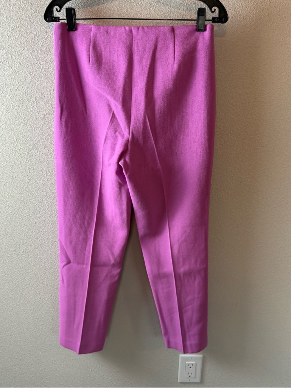 Lela Rose Cropped Stretch-Crepe Pants Pink Pearl-Button Trousers - Picture 10 of 13